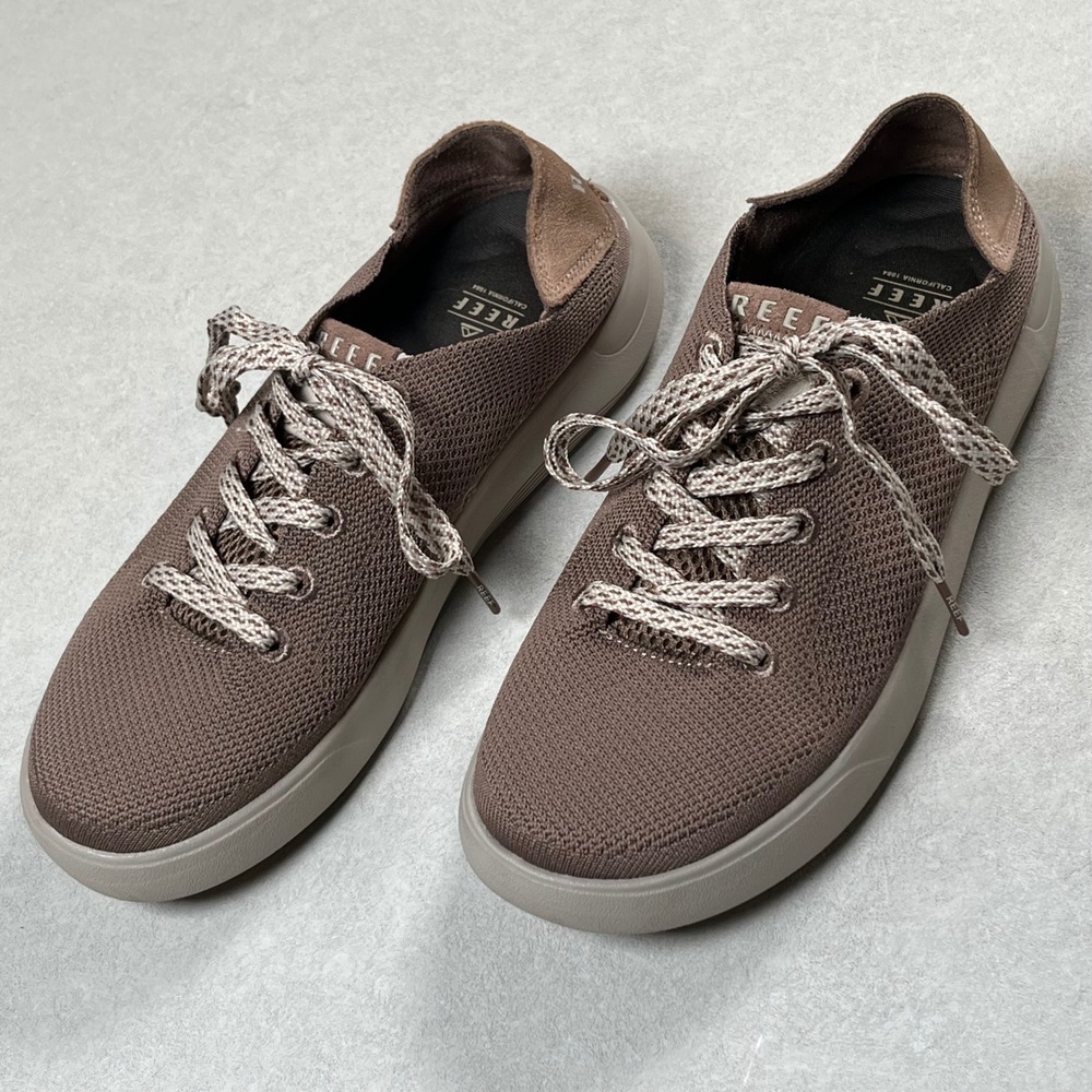 Reef Swellsole Neptune Sneakers Mens 7.5 Brown Knit Lightweight Casual Shoes - Picture 3 of 9